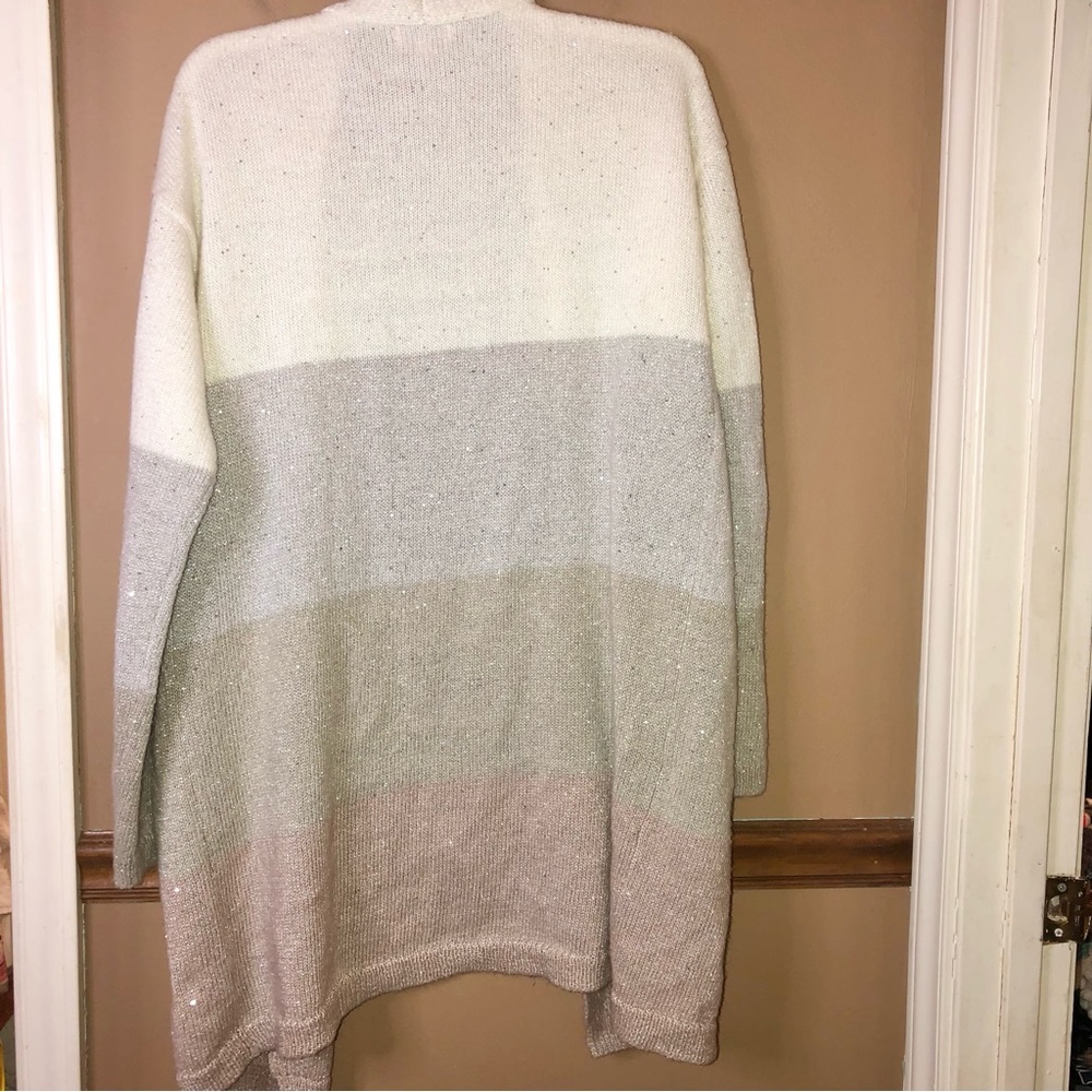 Andree By Unit Wool Color Block Ombre Sequin Card… - image 2